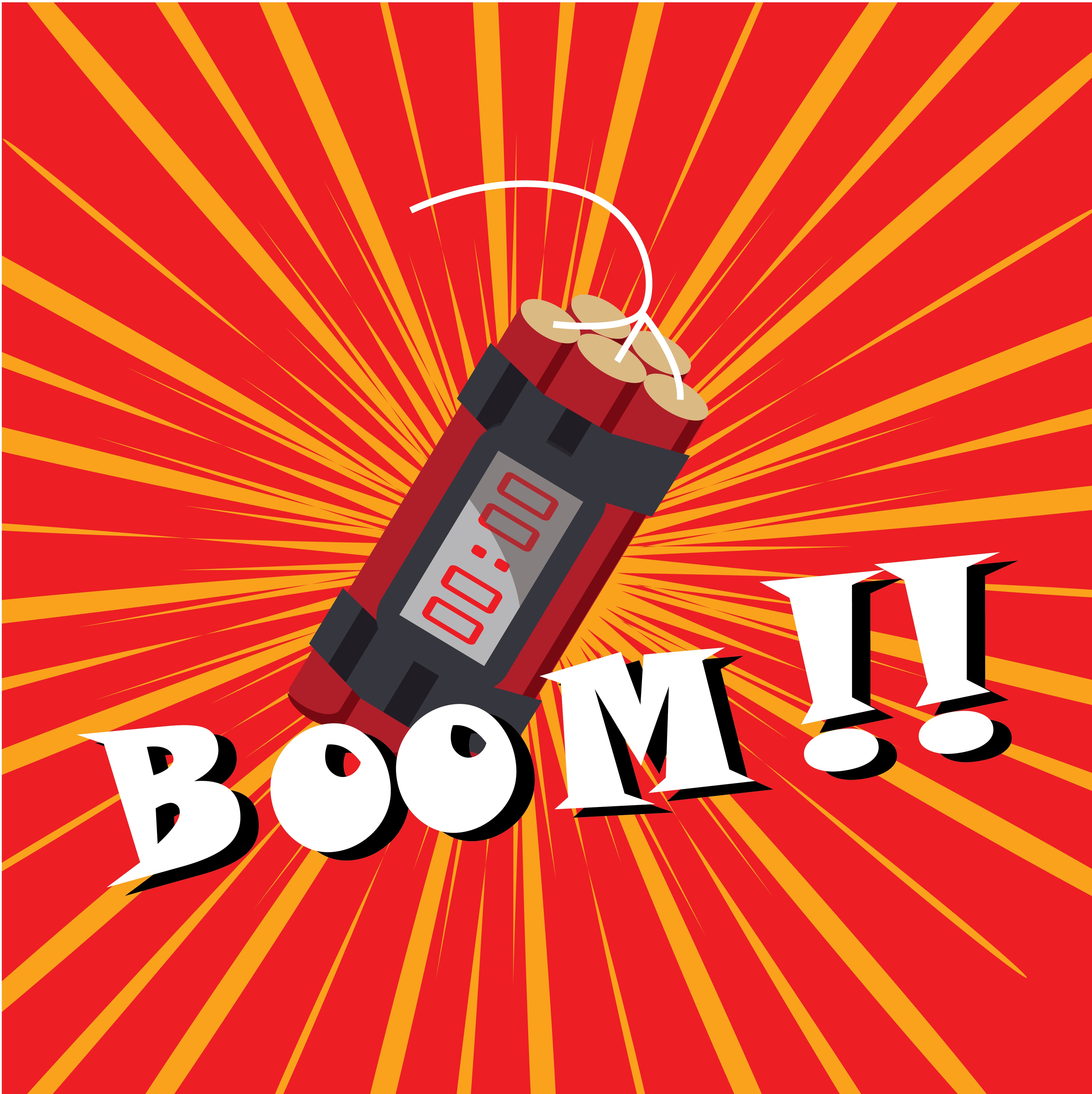 BOOM!! dynamite illustration — microplastics are a ticking time bomb